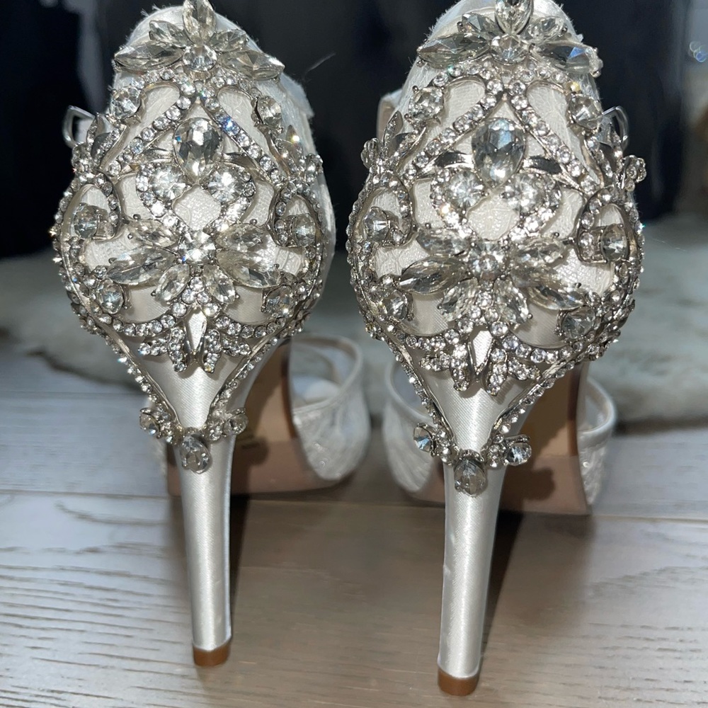 Beautiful White Heels Sandals with crystal studs